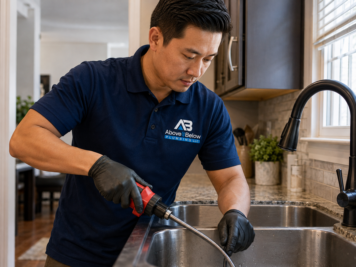 Plunger clearing a sink drain