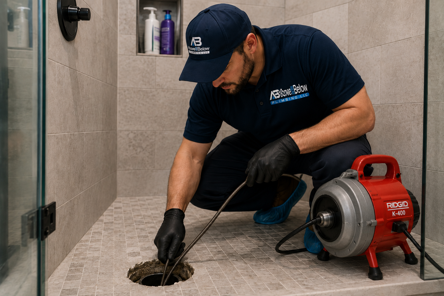 Clean interior of a drain pipe