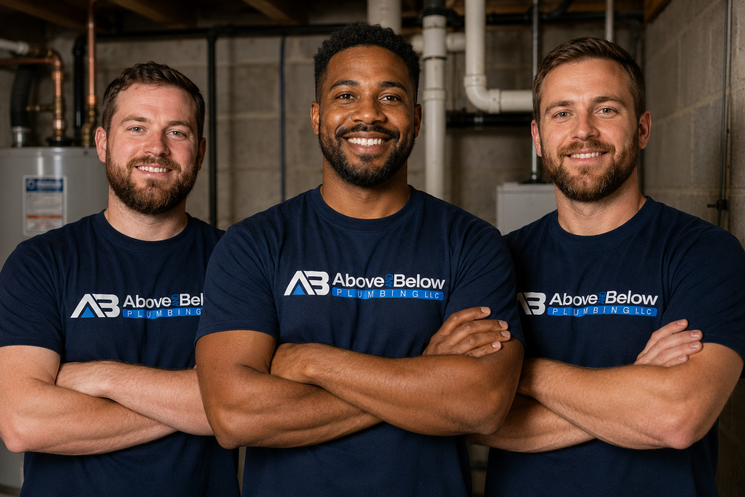Above & Below Plumbing team of three technicians